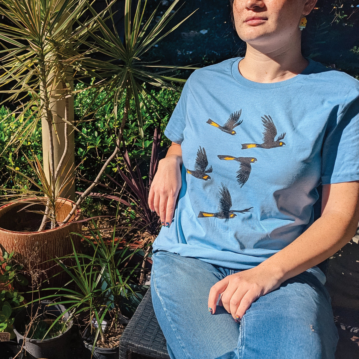 Yellow Tailed Black Cockatoos t-shirt by Lonely Kids Club