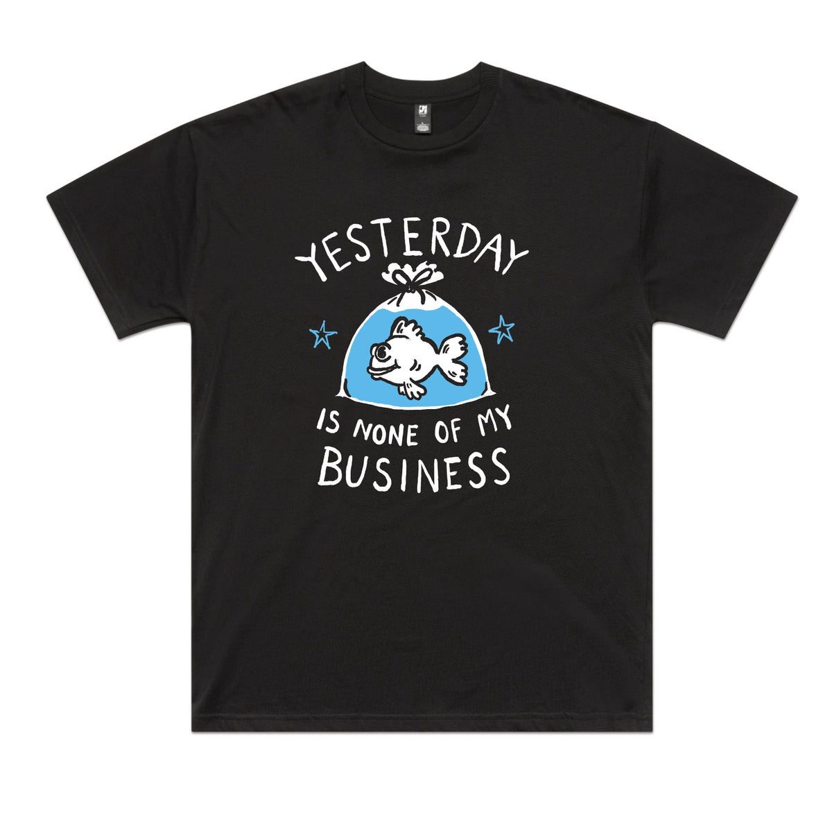 Black oversized t-shirt with Yesterday graphic by Lonely Kids Club