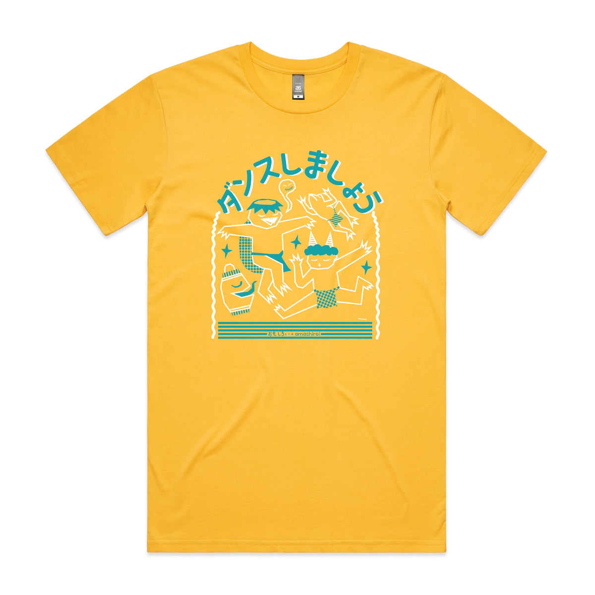 Yellow unisex t-shirt with Yokai Dance graphic by Lonely Kids Club