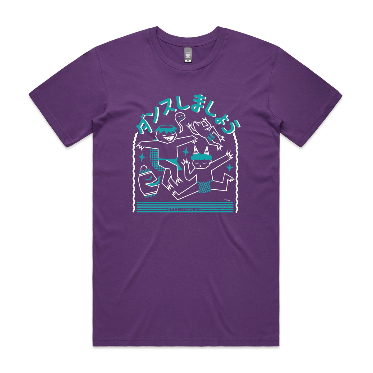 Purple unisex t-shirt with Yokai Dance graphic by Lonely Kids Club
