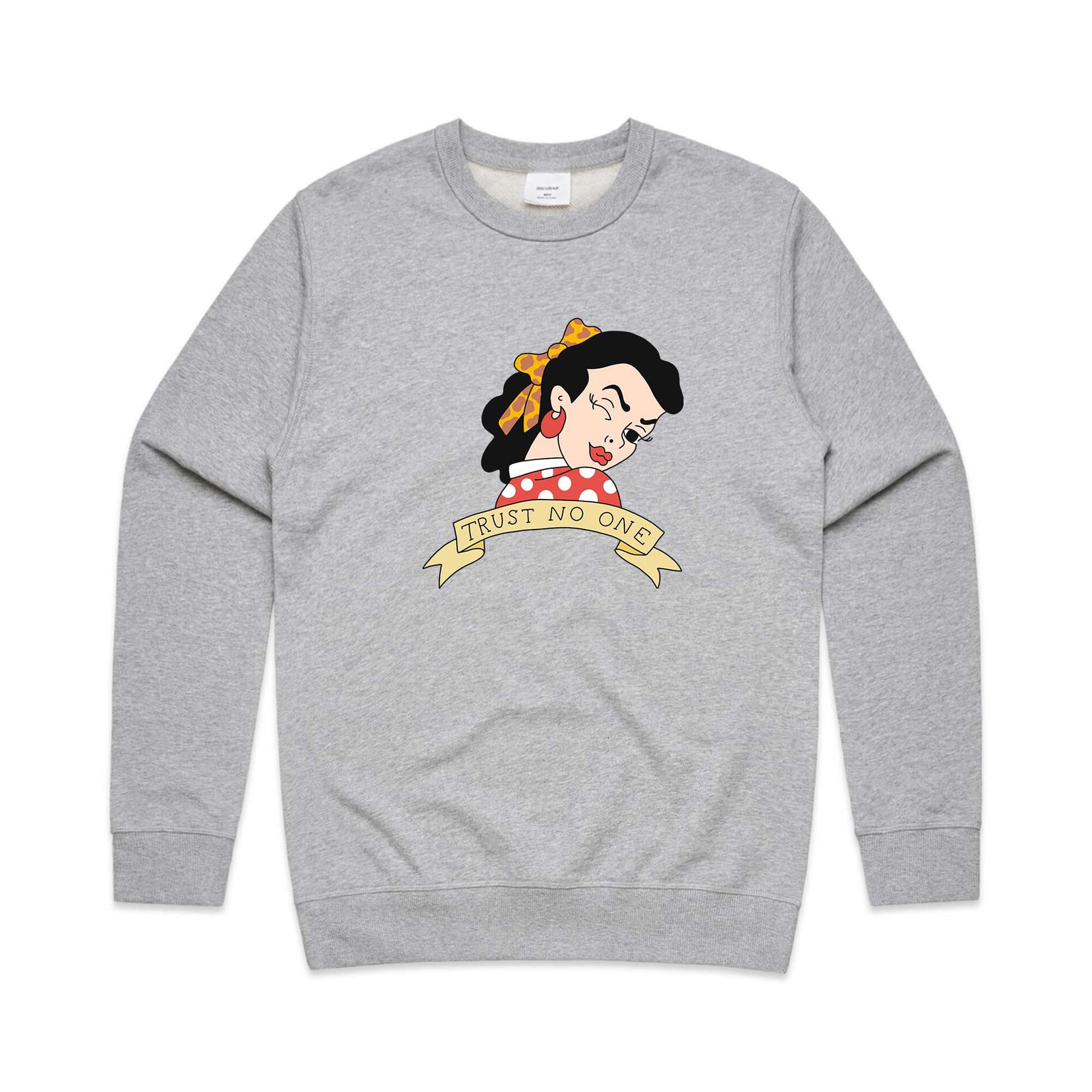 Grey Marle regular jumper with Betty Jumper graphic by Lonely Kids Club