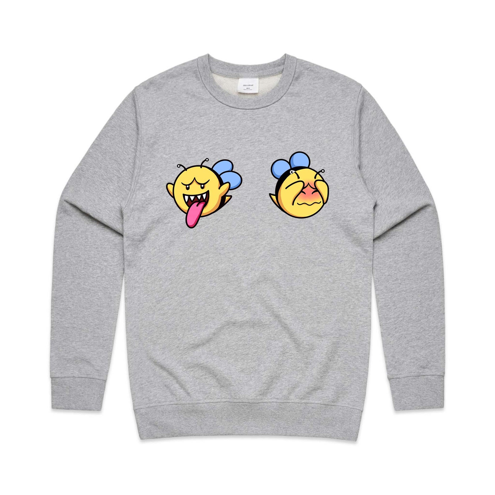 Grey Marle regular jumper with Boo-Bees Jumper graphic by Lonely Kids Club