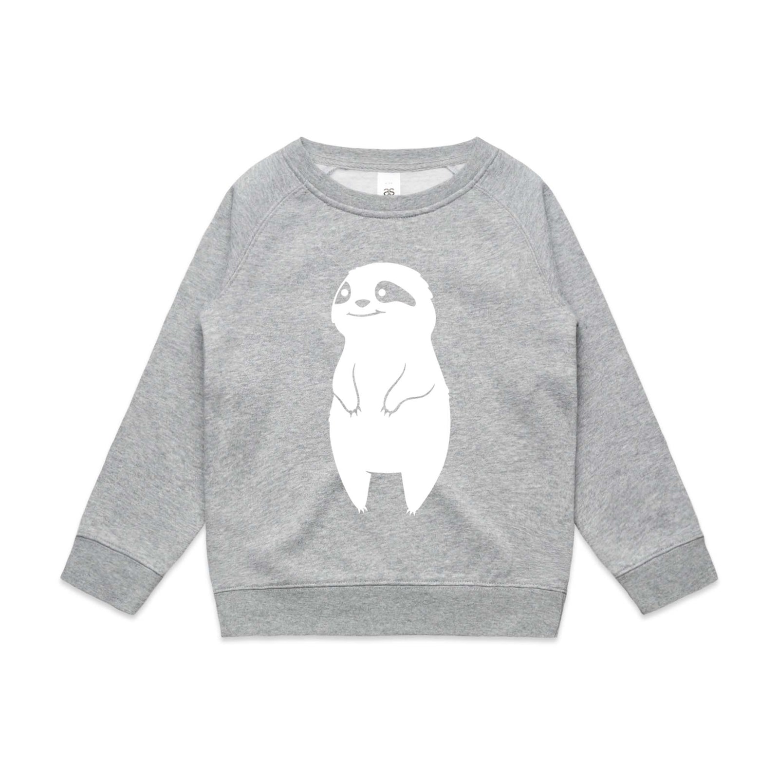 Grey Marle kids jumper with Cassie Kids Jumper graphic by Lonely Kids Club
