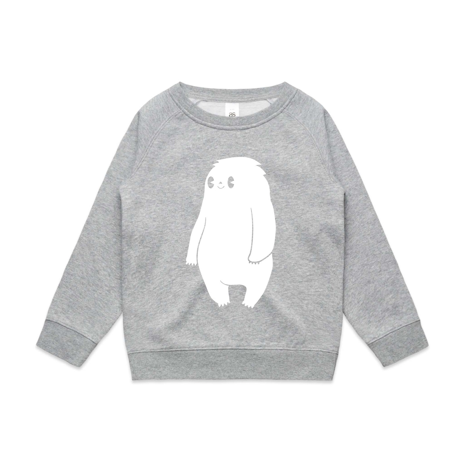 Grey Marle kids jumper with Cecil Kids Jumper graphic by Lonely Kids Club