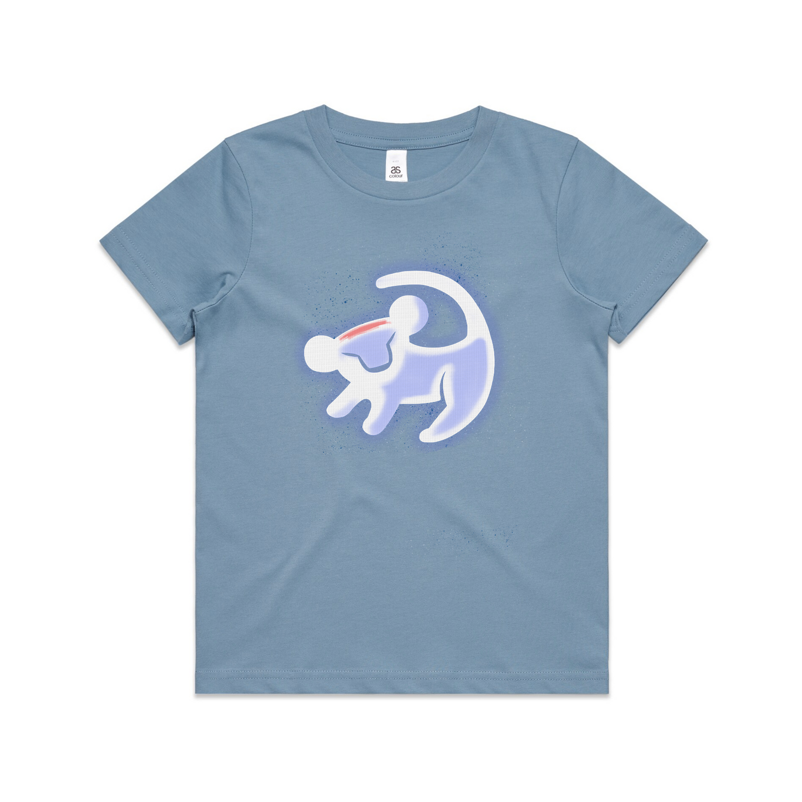 Carolina Blue kids t-shirt with Cub Kids graphic by Lonely Kids Club
