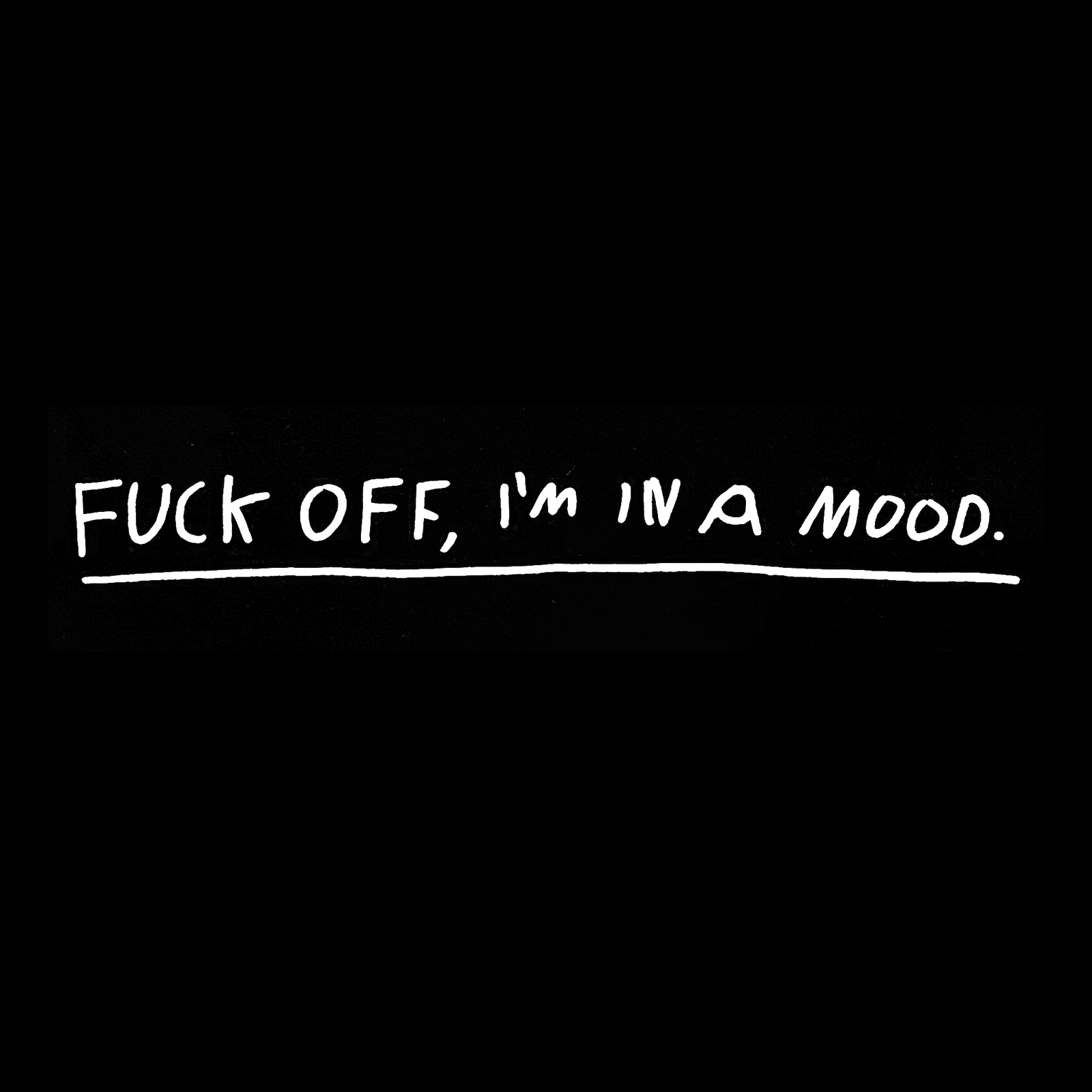 Shorts with the text 'Fuck Off, I'm in a Mood.' in handwritten lettering by Lonely Kids Club