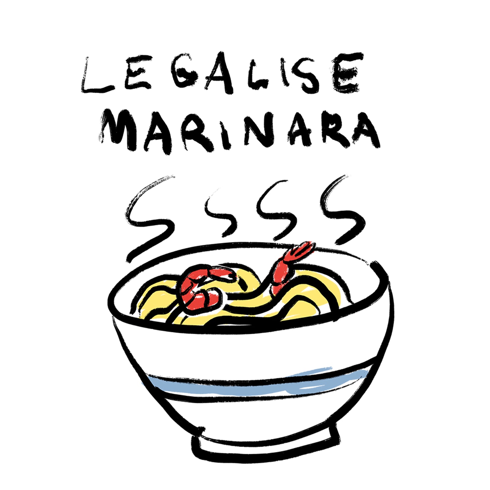 Legalise Marinara t-shirt by Lonely Kids Club