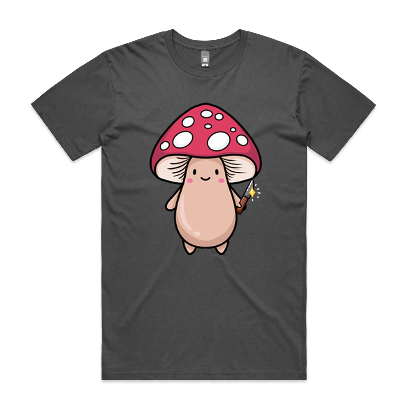 Faded Black unisex t-shirt with Mushkill graphic by Lonely Kids Club