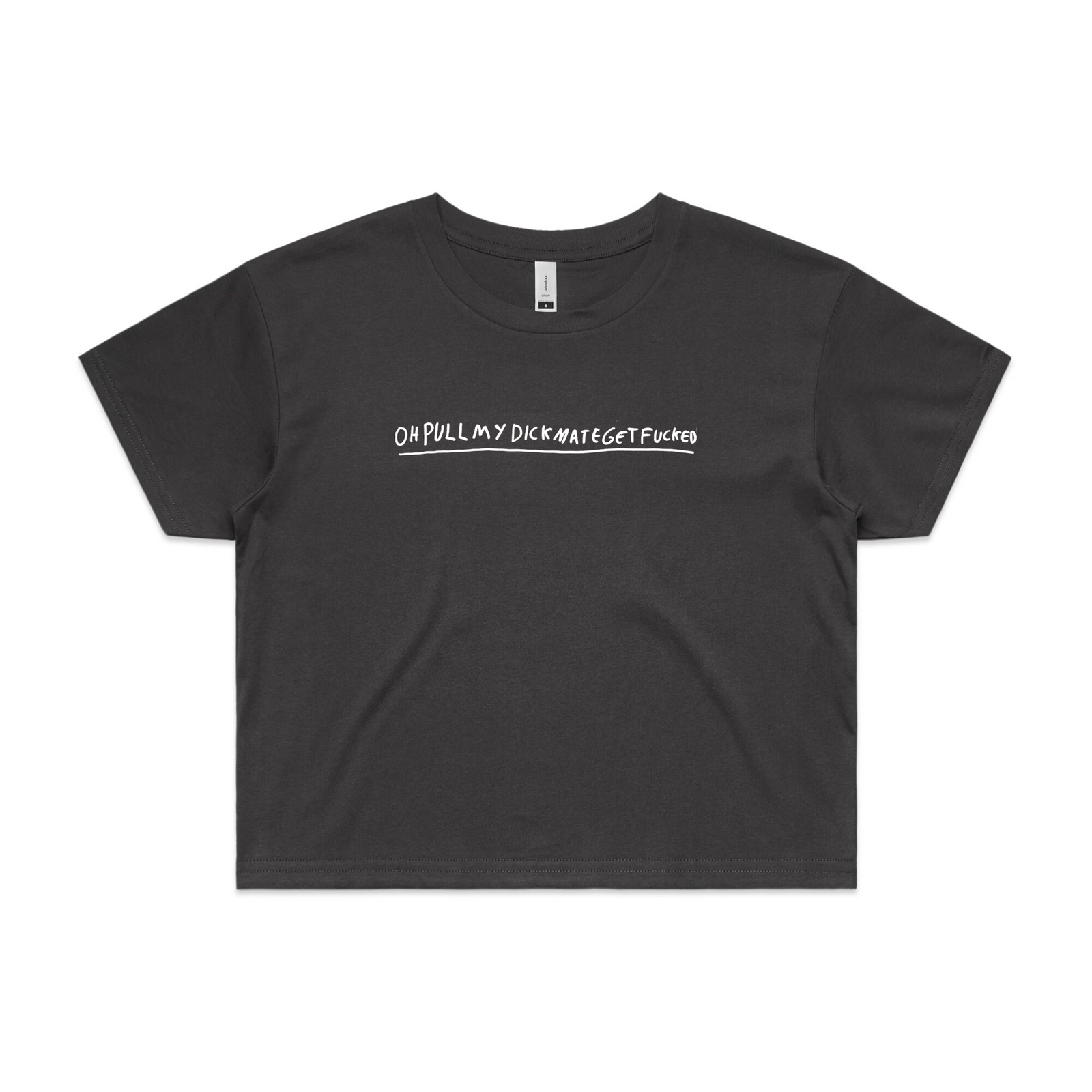 Faded Black crop top with PMD graphic by Lonely Kids Club