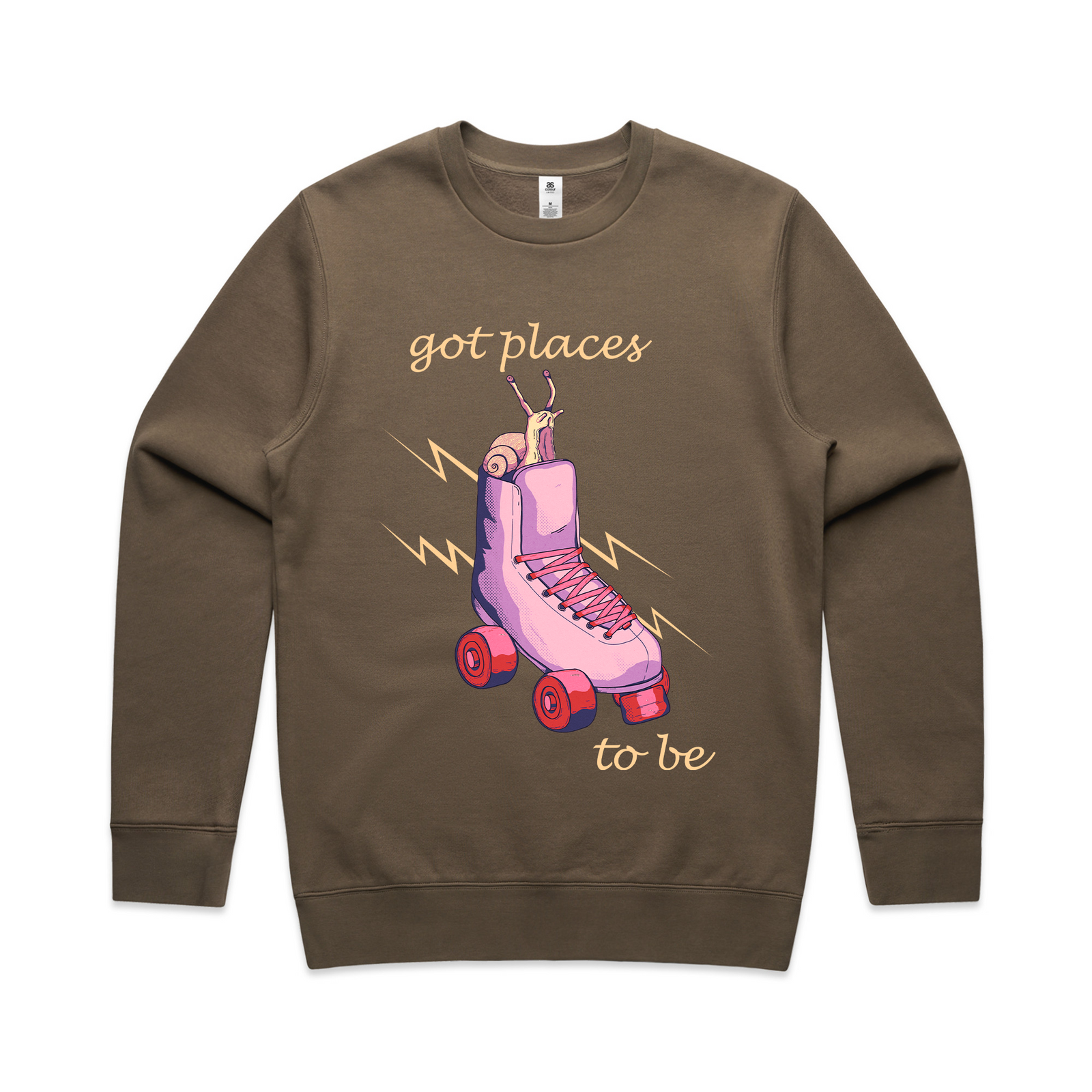 Walnut regular jumper with Places To Be Jumper graphic by Lonely Kids Club
