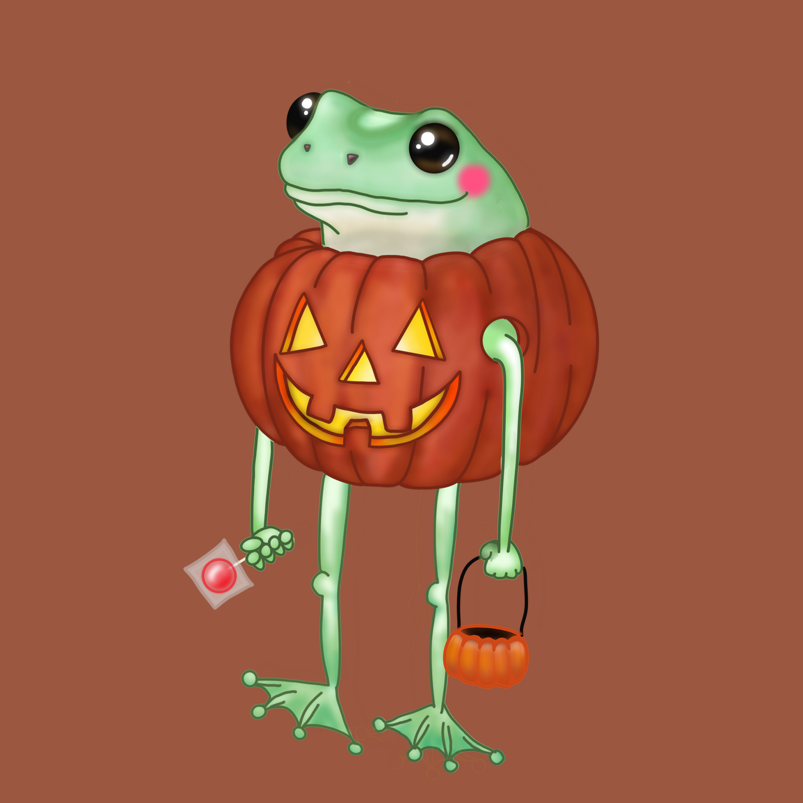Pumpkin Froggy t-shirt by Lonely Kids Club