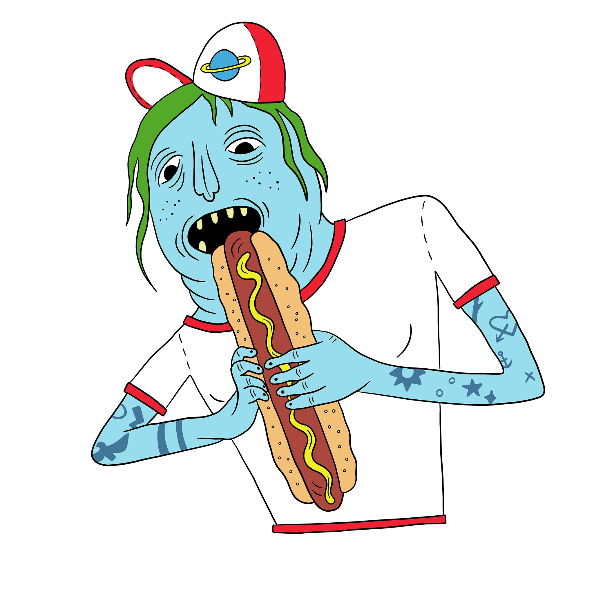 Saturn Devouring His Hot Dog Tee