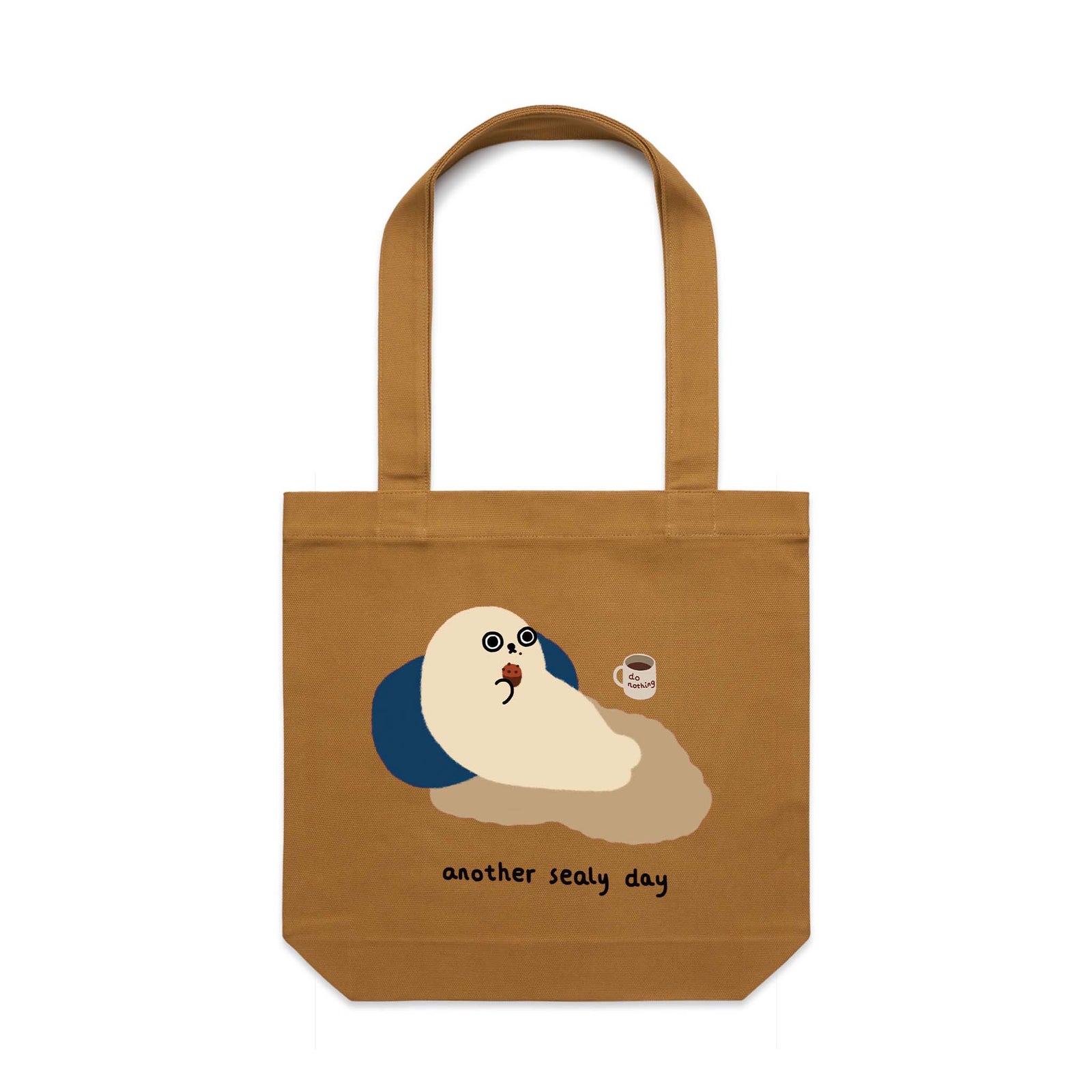 Camel carrie tote with Sealy Day Tote graphic by Lonely Kids Club