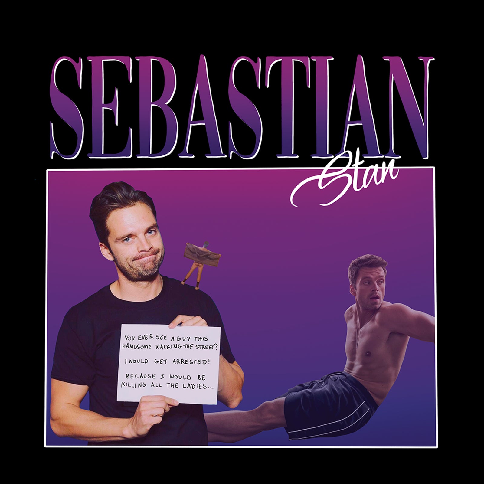 Sebastian Stan Retro t-shirt by Lonely Kids Club