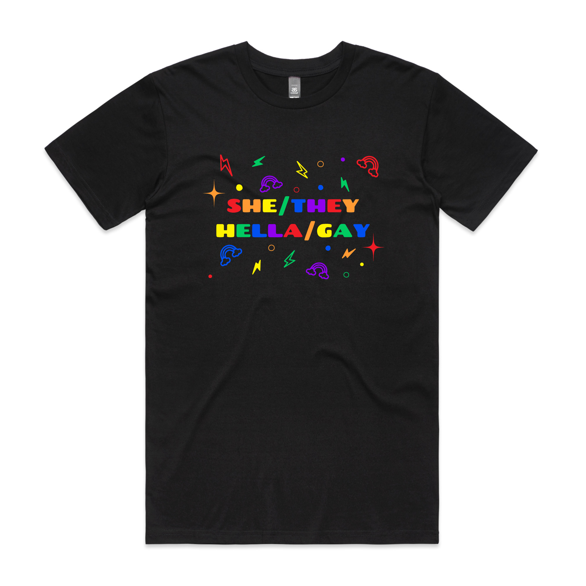 She/They Hella/Gay Tee