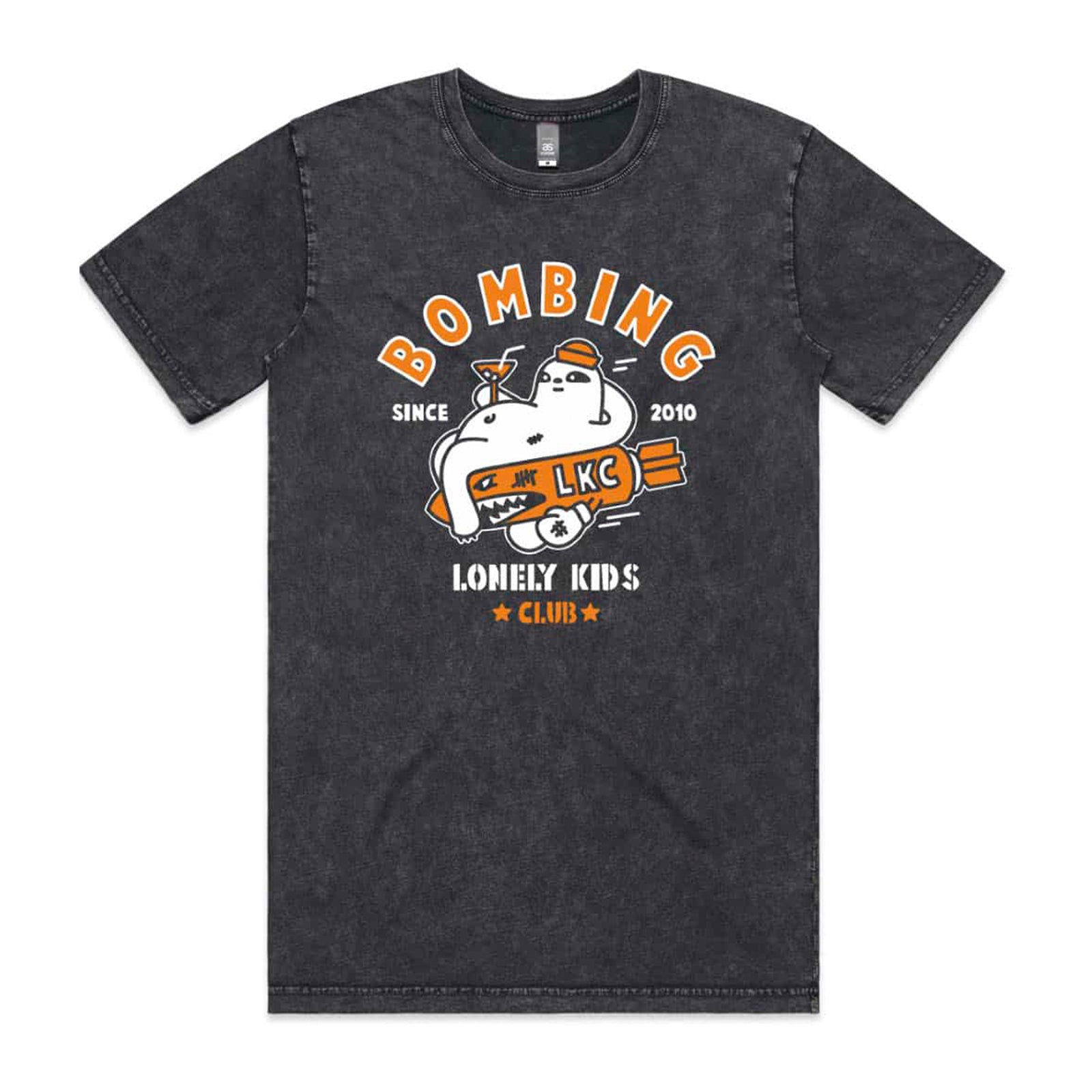 Acid Wash unisex t-shirt with Sloth Bombing graphic by Lonely Kids Club