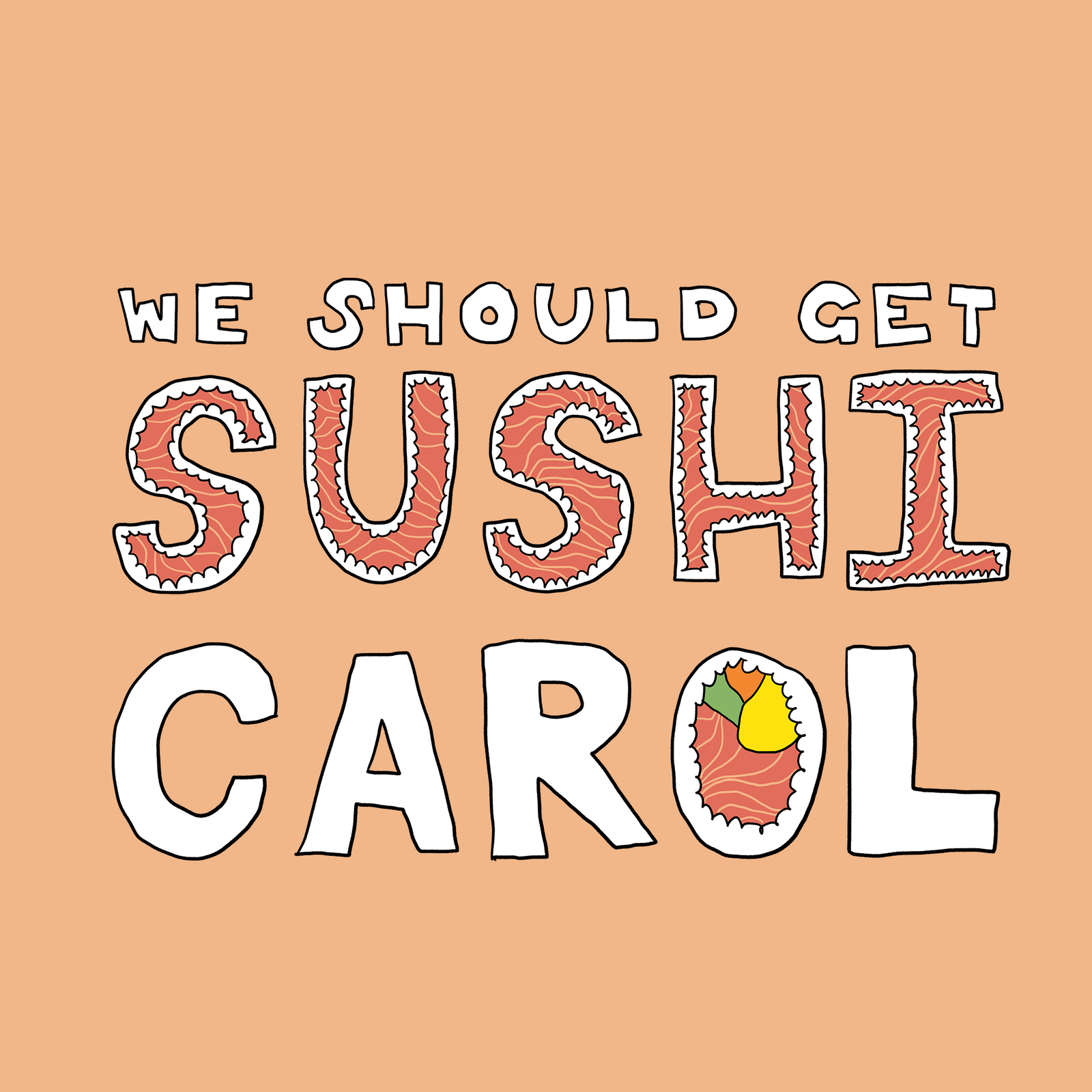 Sushi Carol Hoodie hoodie by Lonely Kids Club