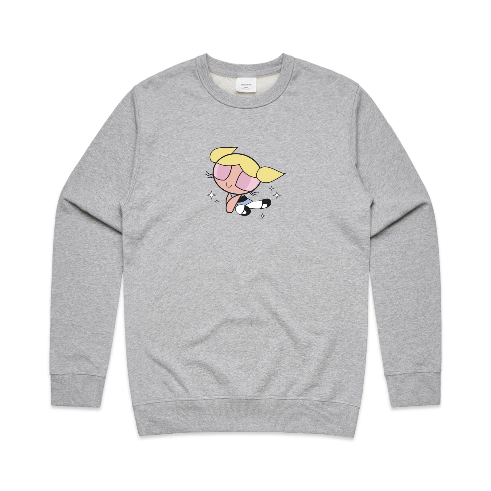Grey Marle regular jumper with Sweet Bubbles Jumper graphic by Lonely Kids Club