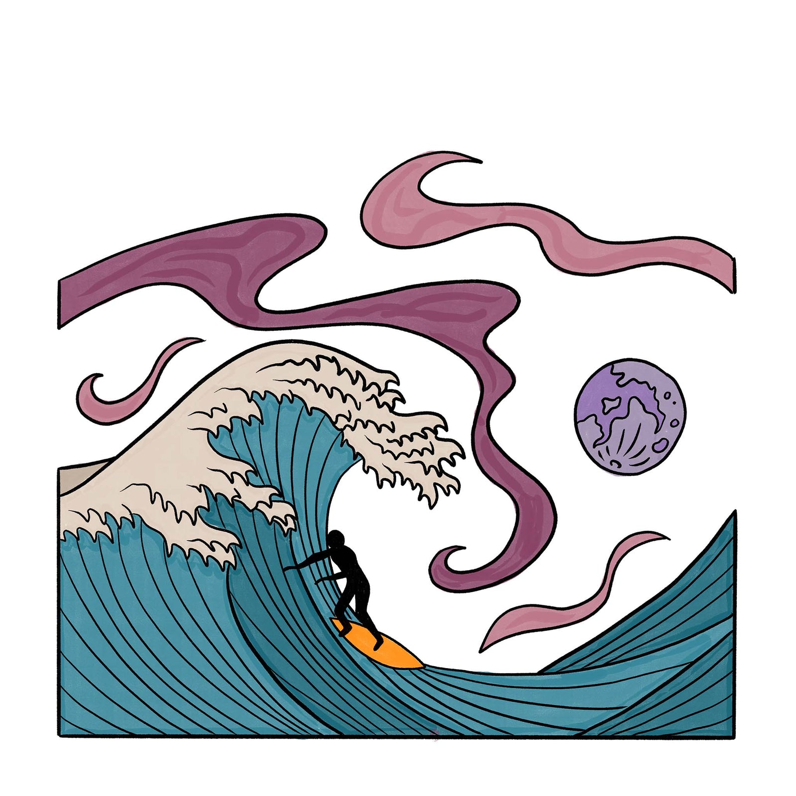 The Greatest Wave Tote tote bag by Lonely Kids Club
