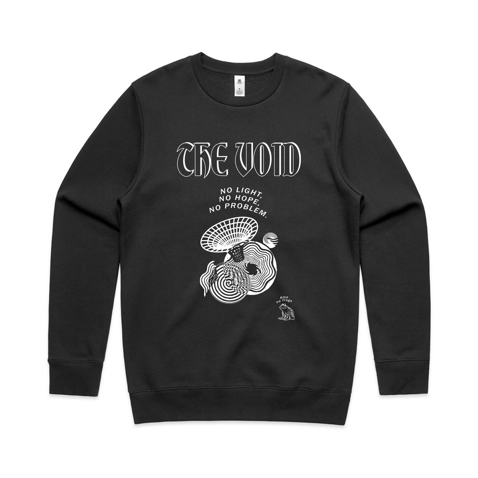 Black regular jumper with The Void Jumper graphic by Lonely Kids Club