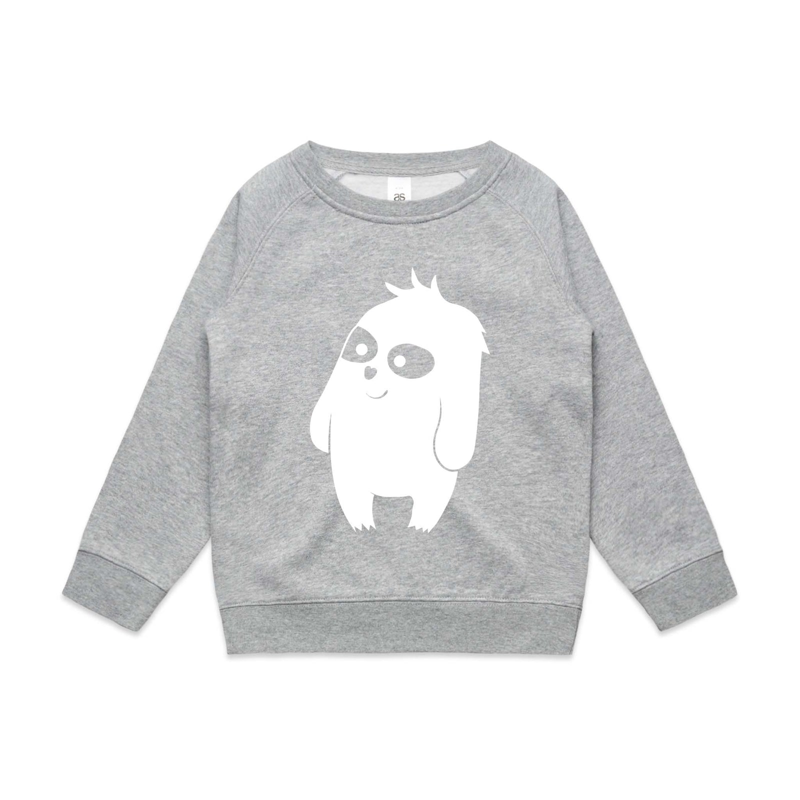 Grey Marle kids jumper with Toby Kids Jumper graphic by Lonely Kids Club