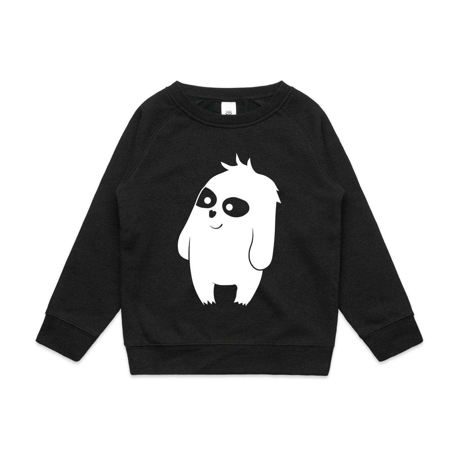 Black kids jumper with Toby Kids Jumper graphic by Lonely Kids Club