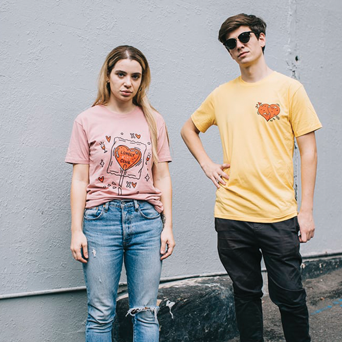 Two Hearts t-shirt by Lonely Kids Club