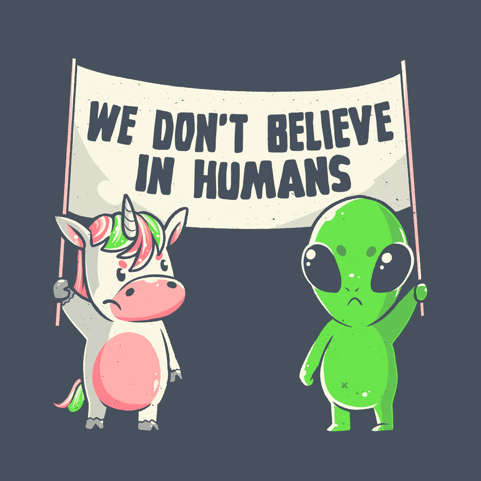 We Don't Believe In Humans Hoodie hoodie by Lonely Kids Club
