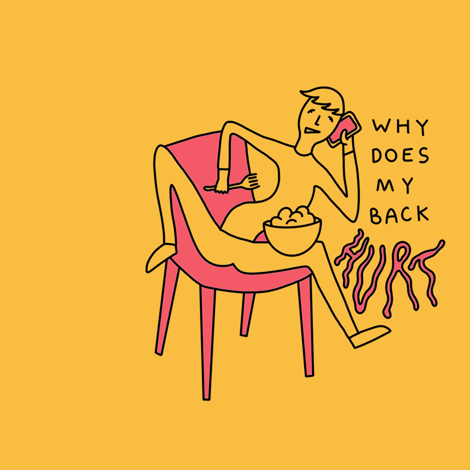 Why Does My Back Hurt t-shirt by Lonely Kids Club