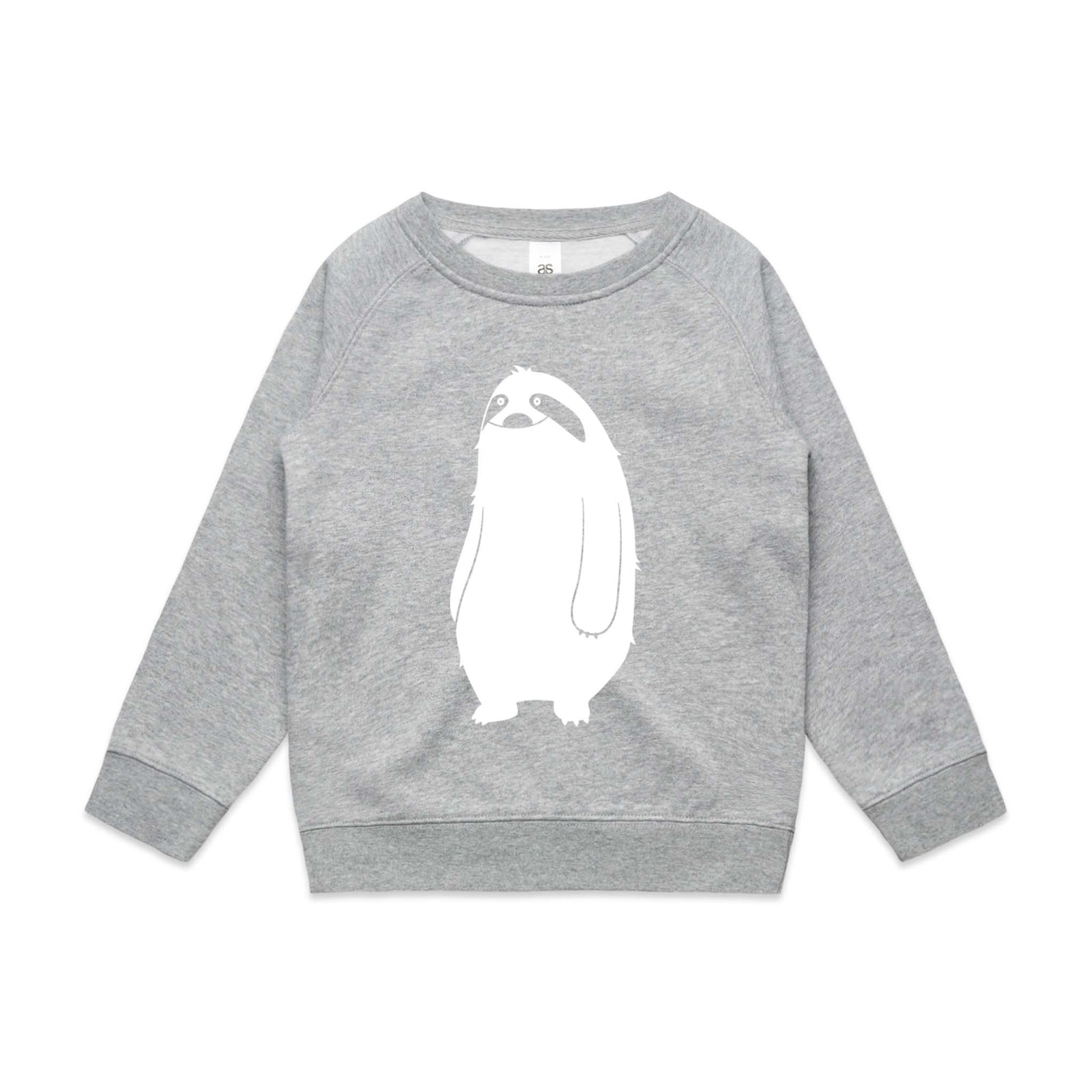 Grey Marle kids jumper with Winston Kids Jumper graphic by Lonely Kids Club