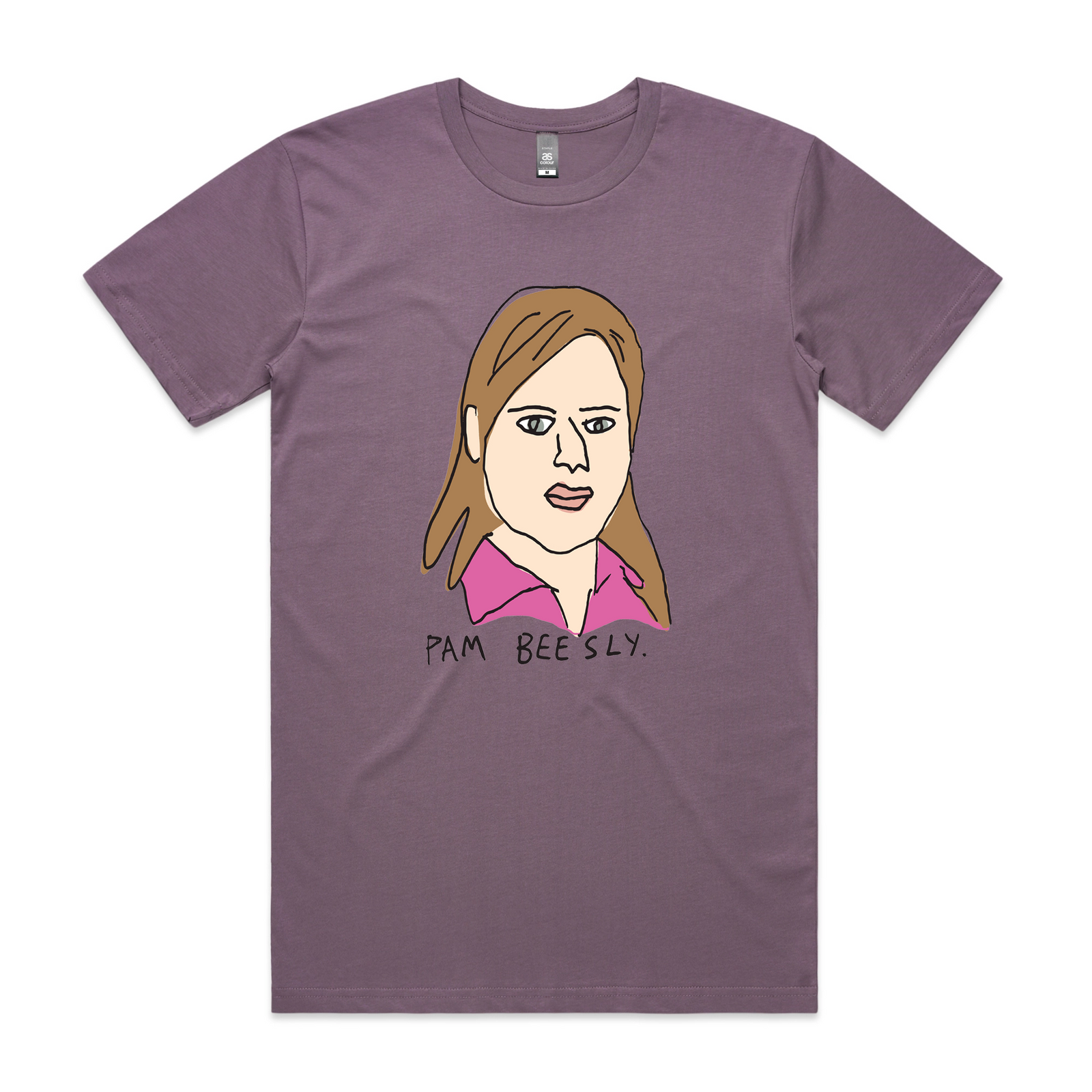 Mauve unisex t-shirt with Pam graphic by Lonely Kids Club