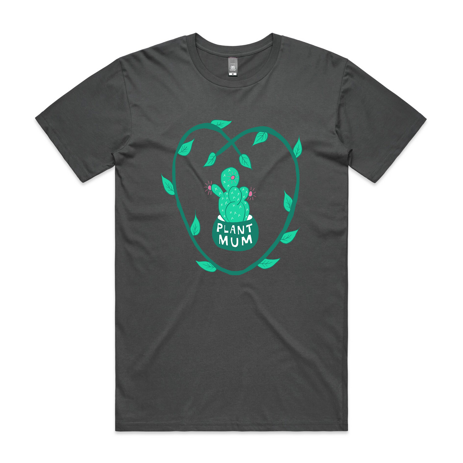 Faded Black unisex t-shirt with Plant Mum graphic by Lonely Kids Club