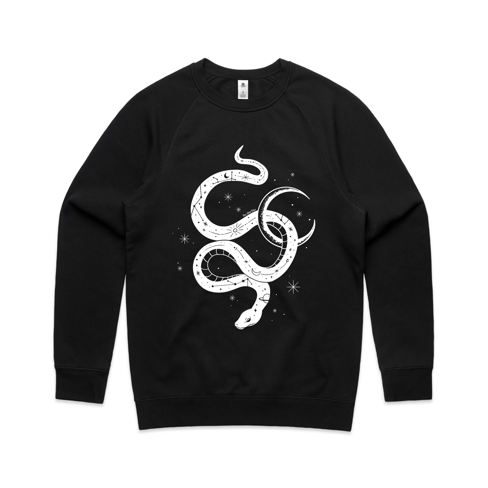 Black regular jumper with Serpent Jumper graphic by Lonely Kids Club