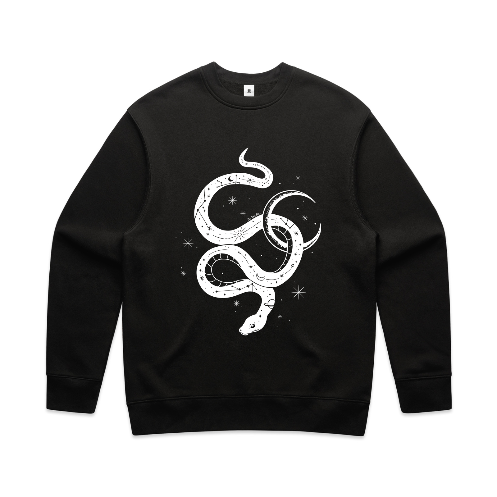 Black oversized jumper with Serpent Jumper graphic by Lonely Kids Club