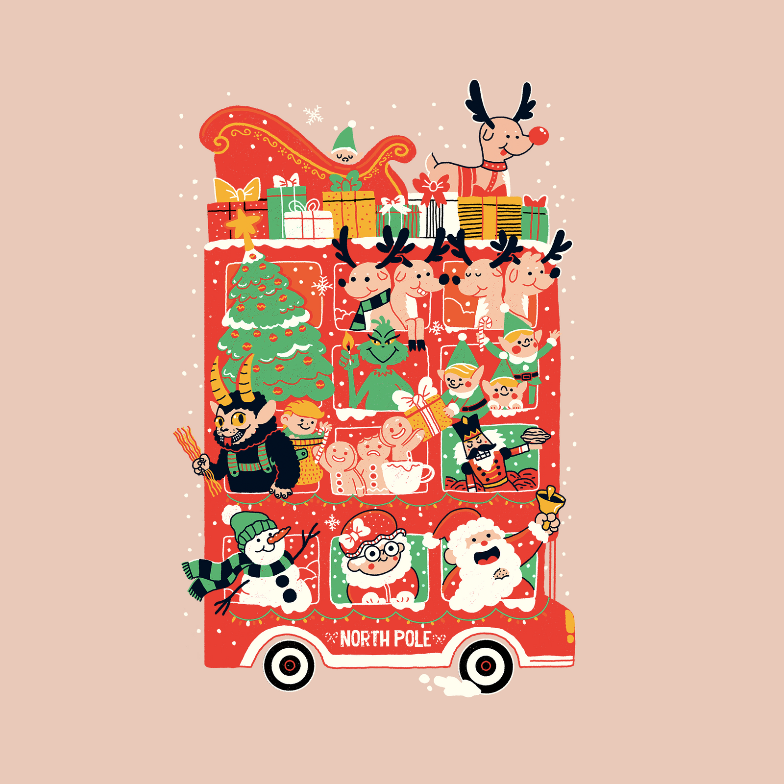 Christmas Bus Kids t-shirt by Lonely Kids Club