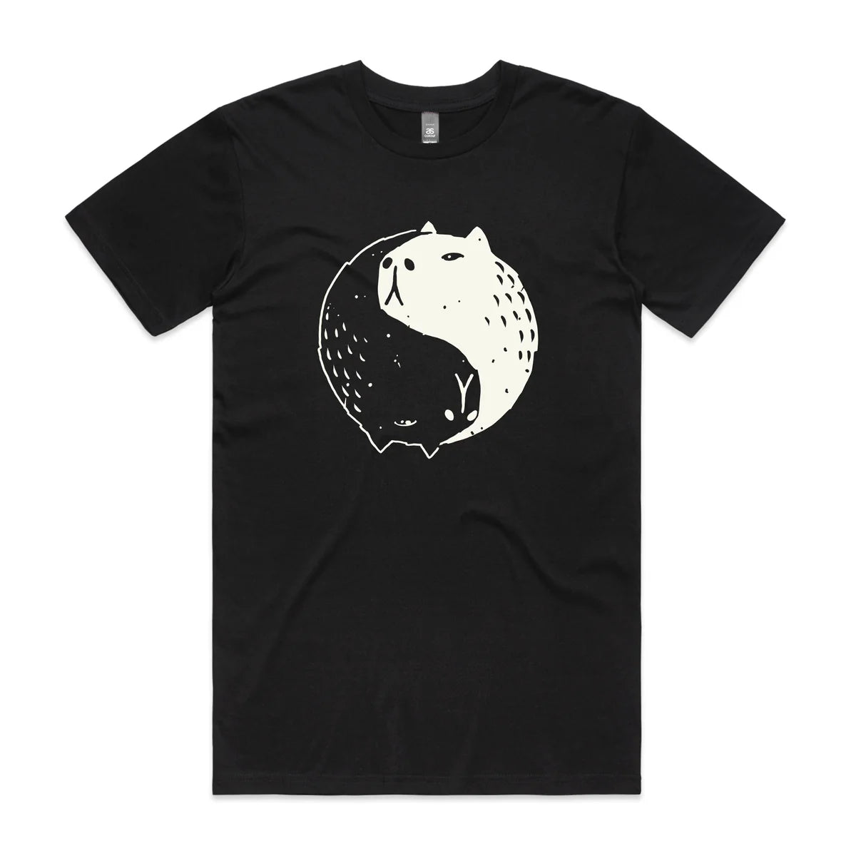 Capybara Yin Yang Tee illustrated by Popcorn Punk
