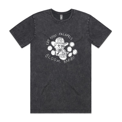 1000 Falafels Tee by Lonely Kids Club. All clothing from our T-shirts to our shorts and hoodies are ethically made, and printed packed and shipped from Sydney.