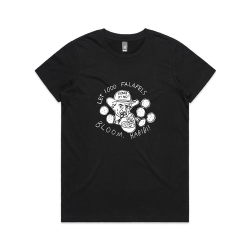 1000 Falafels Tee by Lonely Kids Club. All clothing from our T-shirts to our shorts and hoodies are ethically made, and printed packed and shipped from Sydney.
