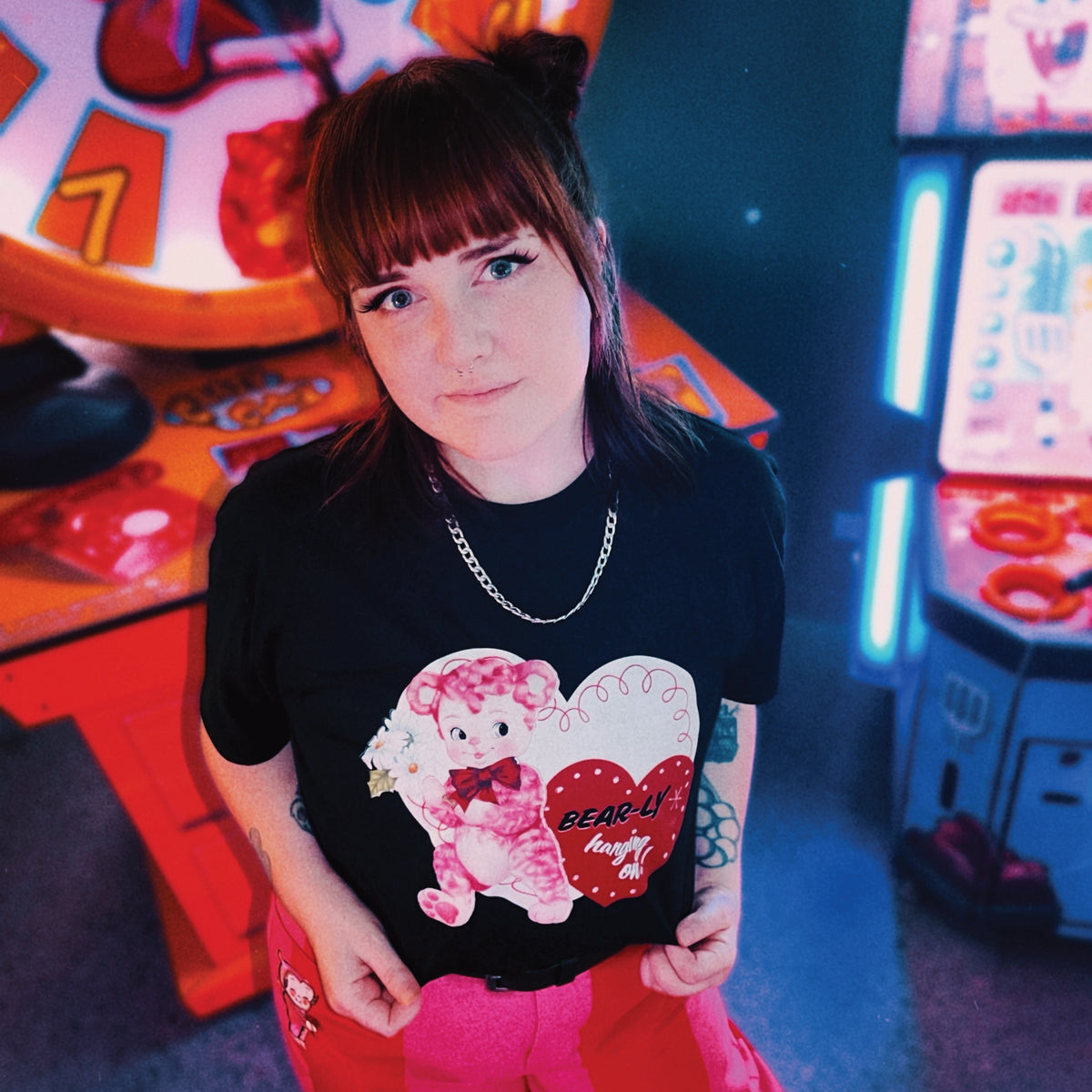 Bearly Hanging On t-shirt by Lonely Kids Club