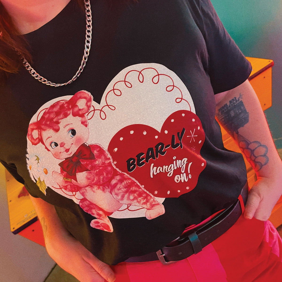 Bearly Hanging On t-shirt by Lonely Kids Club