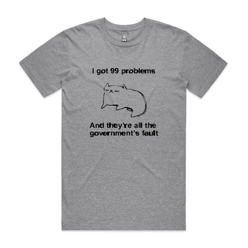 99 Problems Tee by Lonely Kids Club. All clothing from our T-shirts to our shorts and hoodies are ethically made, and printed packed and shipped from Sydney.