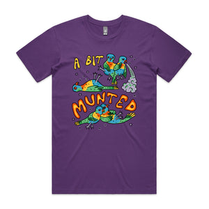 A Bit Munted Tee by Lonely Kids Club. All clothing from our T-shirts to our shorts and hoodies are ethically made, and printed packed and shipped from Sydney.