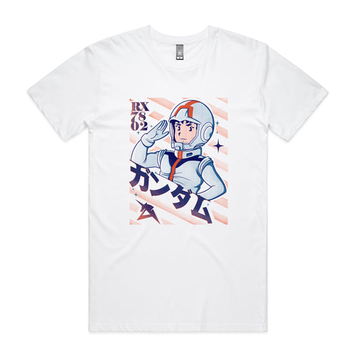 Amuro Ray Tee by Lonely Kids Club. All clothing from our T-shirts to our shorts and hoodies are ethically made, and printed packed and shipped from Sydney.
