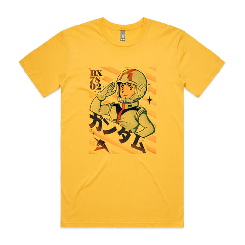 Amuro Ray Tee by Lonely Kids Club. All clothing from our T-shirts to our shorts and hoodies are ethically made, and printed packed and shipped from Sydney.