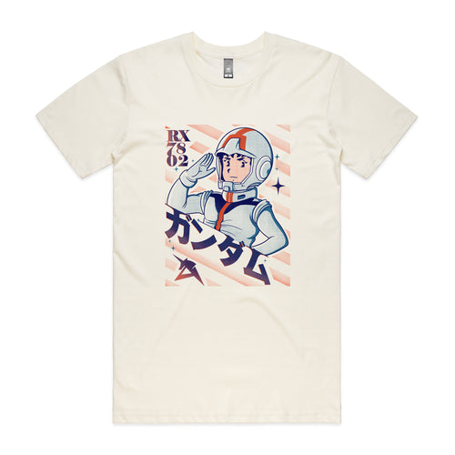 Amuro Ray Tee by Lonely Kids Club. All clothing from our T-shirts to our shorts and hoodies are ethically made, and printed packed and shipped from Sydney.