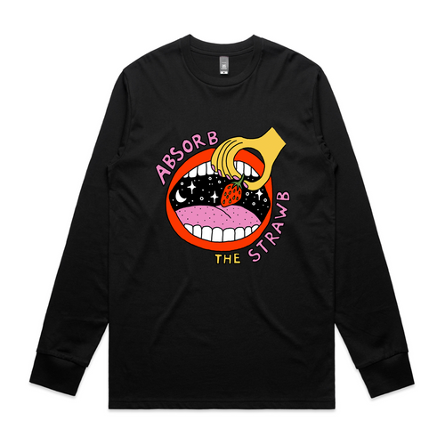 Absorb The Strawb Tee by Lonely Kids Club. All clothing from our T-shirts to our shorts and hoodies are ethically made, and printed packed and shipped from Sydney.
