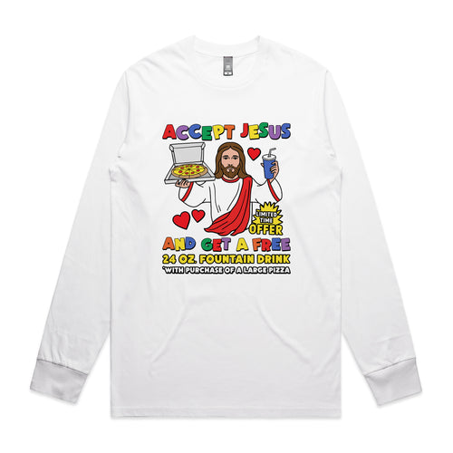 Accept Jesus Tee by Lonely Kids Club. All clothing from our T-shirts to our shorts and hoodies are ethically made, and printed packed and shipped from Sydney.