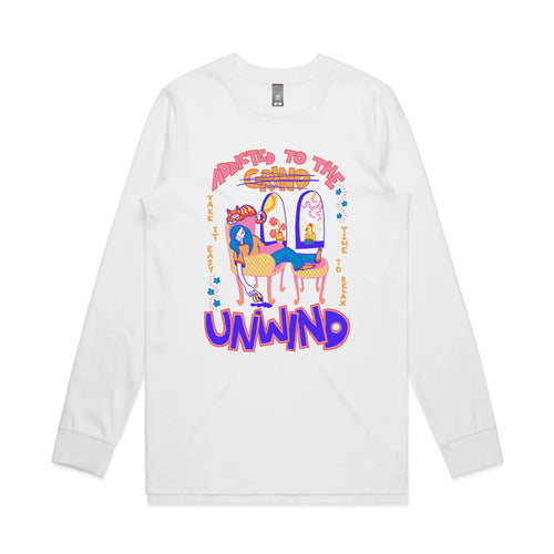 Addicted To The Unwind Tee by Lonely Kids Club. All clothing from our T-shirts to our shorts and hoodies are ethically made, and printed packed and shipped from Sydney.