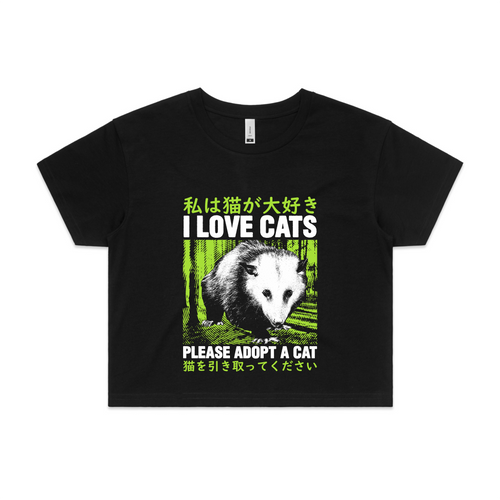 Adopt A Cat Tee by Lonely Kids Club. All clothing from our T-shirts to our shorts and hoodies are ethically made, and printed packed and shipped from Sydney.