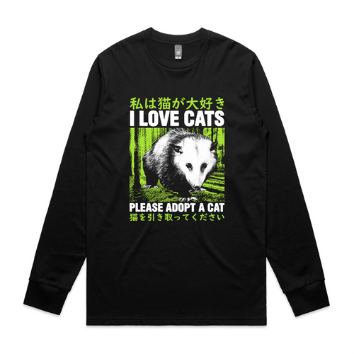 Adopt A Cat Tee by Lonely Kids Club. All clothing from our T-shirts to our shorts and hoodies are ethically made, and printed packed and shipped from Sydney.